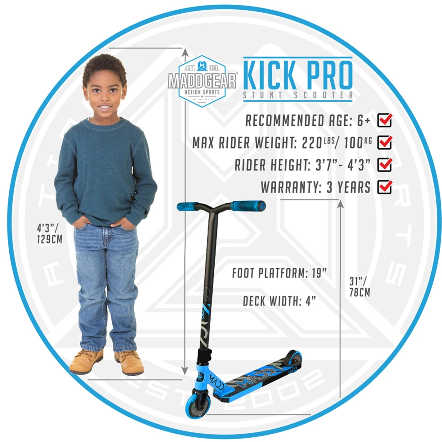 MADD GEAR KICK PRO V5 JUNIOR PRO STUNT SCOOTER - Image 5